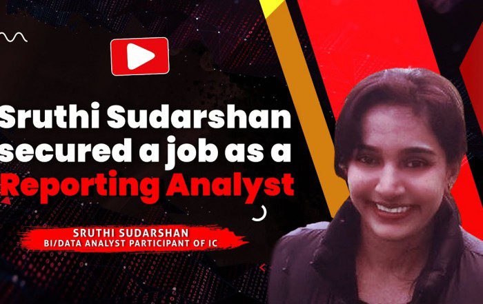 Sruthi Sudarshan secured a job as a Reporting Analyst