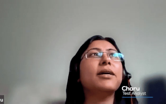 charu role as a test analyst
