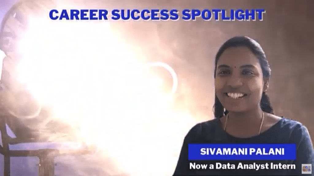 Sivamani changed career to IT and secured a Junior Data Analyst job!